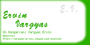 ervin vargyas business card